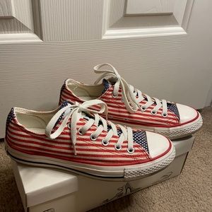 Converse American flag sneakers, size 7.5